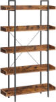 VASAGLE Biblioteca VASAGLE cu 5 rafturi tip tava, stil industrial, maro rustic (EZ-LLS110B01) Biblioteca