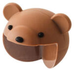  Protectie cu capac de colt, Model ursulet, PVC/Silicon, 3x3 cm, Maro