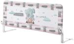 GUIMO Bariera de protectie pentru pat, rabatabila, Guimo, 120x48 cm, Hello World, I'm coming! , Decor Elefant, Roz
