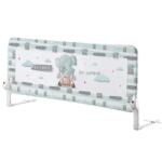 GUIMO Bariera de protectie pentru pat, rabatabila, Guimo, 120x48 cm, Hello World, I'm coming! , Decor Elefant, Albastru