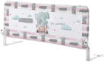 Guimo Bariera de protectie pentru pat, rabatabila, Guimo, 154 x 48.5 cm, Hello World, I'm coming! , Decor Elefant, Roz