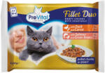 PreVital Fillet Duo teljes értékű állateledel felnőtt macskáknak tépett falatok szószban 4 x 85 g