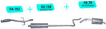 Polmostrow Kipufogó rendszer - 1.2 VTi Opel Crossland / Peugeot 208 / 2008 / Citroen C3 / C4 Cactus (2012-) (SET-POL-04153-04154-0439)