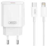 XO CE25 hálózati töltő Type-C aljzat 25W, PD gyorstöltő + lightning kábel (XO-CE25+LIGHTNING) FEHÉR