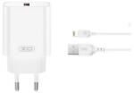 XO CE33 hálózati töltő USB aljzat 18W, gyorstöltő 3.0 + lightning kábel (XO-CE33+LIGHTNING) FEHÉR