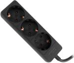 TED Electric Prelungitor 3 prize Schuko, 3 m, cablu 3x1, 5 mm2, 16A/3680W, negru, TED Electric (A0113206)