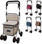 Mobiclinic Coliseo összecsukható rollator bevásárlókosárral és üléssel, 21 literes táska, háttámla, 4 kerék, egykezes fék, könnyű és stabil