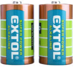 Extol D LR20 elem 1, 5 V 2 db alkáli, tartós (42015)