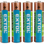Extol elem készlet 4 db 1, 5V AAA (LR03) hosszú étettartam (42010)