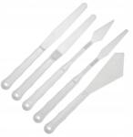 Loveart Műanyag spatulák LoveArt 5 db-os készlet festékekhez és plasztikus masszákhoz (Szpachelki plastikowe Loveart białe 5 szt.)