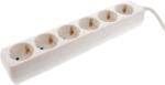  Prelungitor WELL, 6 prize Schuko, 1, 5 m, cablu 3x1, 5 mm2, alb