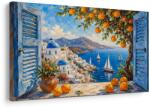 Dovido Tablou coasta din Santorini cu portocale - 150x100