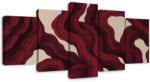 Dovido Tablou 5-piese valuri abstracte bordo - 100x50