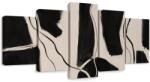 Dovido Tablou 5-piese linii negre abstracte - 150x75