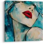 Dovido Tablou chip feminin abstract în turcoaz - 20x20