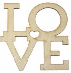 Loveart Love felirat fa Loveart rétegelt lemez dekoráció 10 cm Decoupage dekoráció (Klamerka/S)