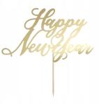 PartyDeco Torta topper Happy New Year 24 cm arany szilveszteri dekoráció