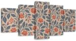 Dovido Tablou 5-piese model floral cu frunze - 150x75