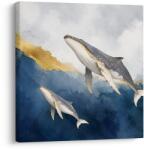 Dovido Tablou pereche de balene în oceanul albastru - 40x40