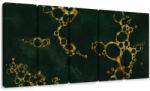 Dovido Tablou 5-piese abstract smarald cu accente aurii - 200x100