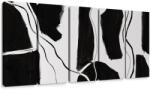Dovido Tablou 5-piese linii abstracte alb-negru - 150x75