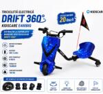 KidsCare Tricicleta electrica Drift 360 KidsCare E400Big pentru copii, motor 250W, viteza 20 km/h, baterie 36V 3.6Ah, lumini LED, albastru, kit de protectie inclus (KC_TED_E400big_B)