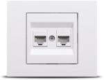 OVIVO Priza date dubla RJ45 Cat6 Grano alb (EL0044284)