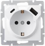 LEZARD Priza cu impamantare USB si Type C alba Vesna (EL0090469)