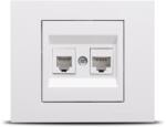 OVIVO Priza date RJ45 Cat6 si telefon alb Grano (EL0044285)