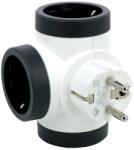 Legrand Adaptor triplu rotativ 3 prize laterale 16A alb gri (EL0089368)