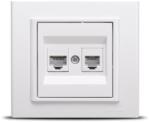 OVIVO Priza date RJ45 Cat6 si telefon alba Mina (EL0044334)
