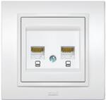 Elbi Priza date dubla 2xRJ45 Cat6e alba Zena (EL0017985)
