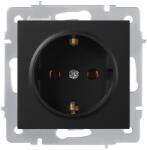 LEZARD Priza schuko 16A neagra Vesna cu obturatoare (EL0090482)