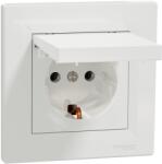 Schneider Electric Priza Schuko cu capac 16A alba Asfora (EL0039421)