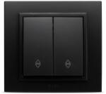 Elbi Intrerupator dublu cap-scara 10A, negru mat, Zena (EL0070980)