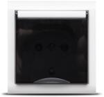 OVIVO Priza Schuko cu capac si protectie copii 16A alba Nivo (EL0044362)
