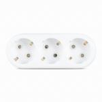 IPEE ATI Triplu stecher ceramic cu impamantare 3 locasuri alb (EL0010913)