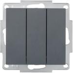 LEZARD Intrerupator triplu 10A gri grafit Vesna (EL0090496)
