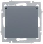 LEZARD Priza Schuko cu capac 16A gri grafit Vesna (EL0090499)