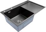 BÖHM HOME Chiuveta bucatarie BÖHM BH7849LBA, inox alimentar SUS304, 780 x 490 x 220 mm, finisaj Negru, picurator dreapta, sifon inclus (18436) Chiuveta