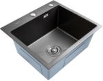 BÖHM HOME Chiuveta bucatarie BÖHM BH5045BA, inox alimentar SUS304, 500 x 450 x 220 mm, finisaj Negru, sifon inclus (18430) Chiuveta