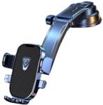 Flippy Suport Auto Multifunctional pentru Telefon, Flippy, Suport pentru Navigatie, Rotativ cu Ventuza, cu fixare Geam si Parbriz, 20 x 14 x 11 cm, Albastru Carbon (161539)