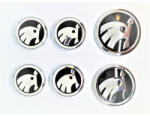 AutoHelix MSA Set embleme sigle Skoda, 6 piese, negru - argintiu, capace jante 65 mm, sigla capota 90 mm, sigla portbagaj 80 mm (Copie) (skdset65mm)