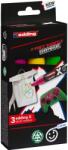 edding Marker Edding 6900 X multi, set 3 bucati, vopsea acrilica, varf tesit 2-10 mm, culori: rosu, galben, verde (ED690003)