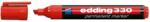 edding Marker permanent Edding 330, corp plastic, varf retezat, 1-5 mm, rosu (ED3302) - forit