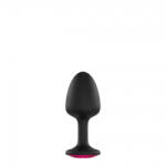 Dorcel Geisha Plug Ruby M - pink köves anál plug (fekete) (3700436071236)