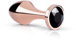 Rosy Gold Butt Plug - fekete köves anál plug (rosegold) (8719934004115)
