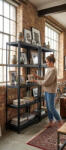 Smart Shelf SDB64 porfestett, fekete, nagy teherbírású, 90 kg/polc - SDB64 (max. 450kg) - 180x60x40 (SDB64)