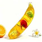  Jucărie Squishy Banană cu Fructe - Antistres Moale și Elastică Squeeze Toy (JPT)
