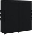 HOMCOM Dulap Textil Compact cu 5 Bare, 4 Rafturi, 6 Buzunare Laterale, Uși Antipraf cu Fermoar, Negru | Aosom Romania (850-385V01BK) Garderoba